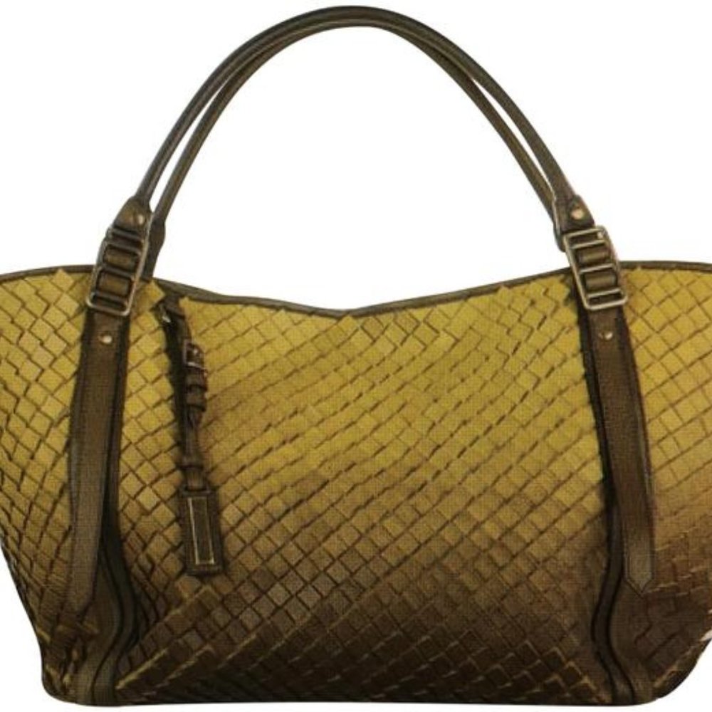 Burberry Collector Runway Piece Dégradé Olive Green Cut Leather Tote